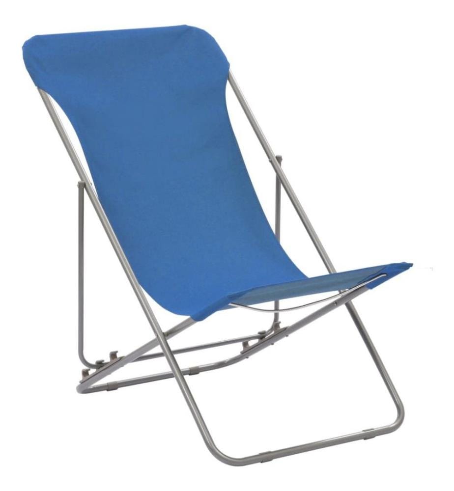 Klappbare Strandstühle 2 Stk. Stahl und Oxford-Gewebe Blau