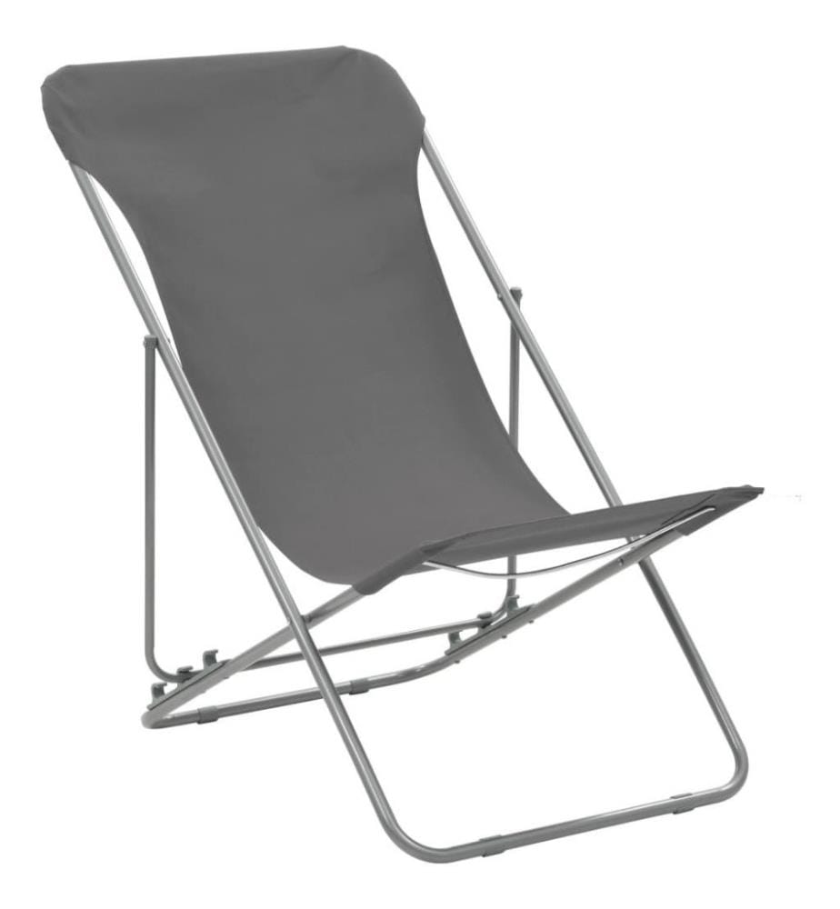 Klappbare Strandstühle 2 Stk. Stahl und Oxford-Gewebe Grau