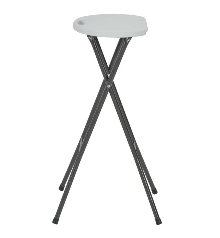 Klappbare Barhocker 2 Stk. HDPE und Stahl Weiss