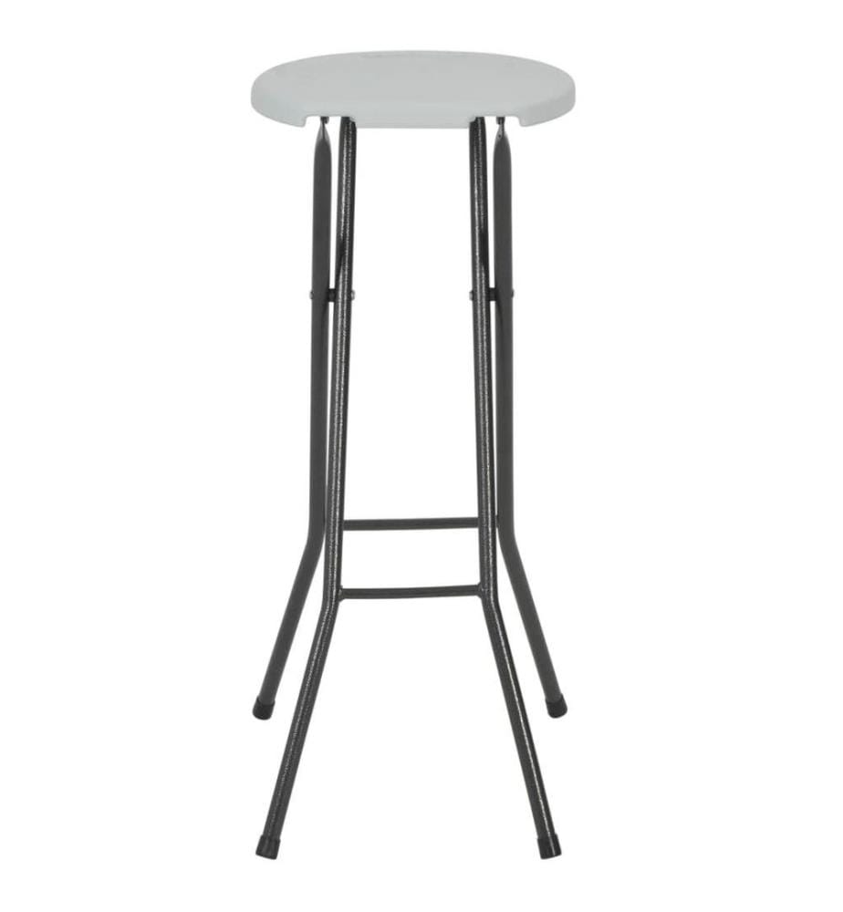 Klappbare Barhocker 2 Stk. HDPE und Stahl Weiss