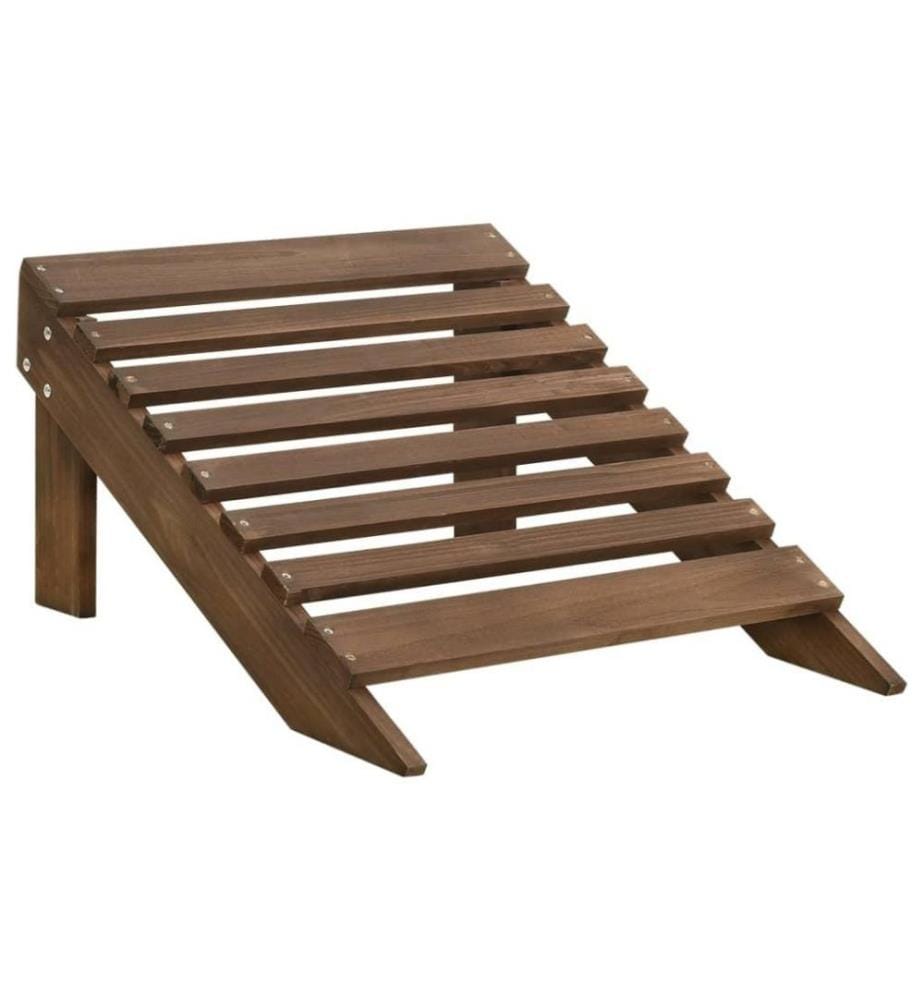 Gartensessel mit Fussstütze Holz Braun