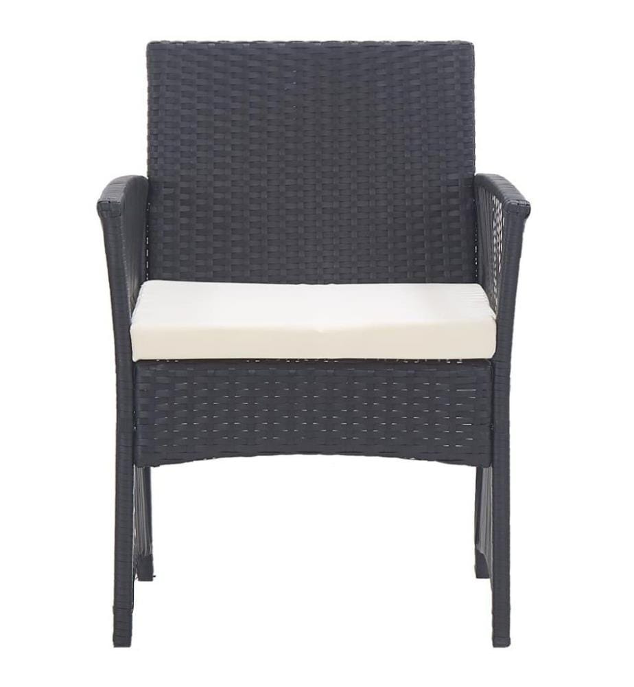 Gartensessel mit Sitzkissen 2 Stk. Schwarz Poly Rattan