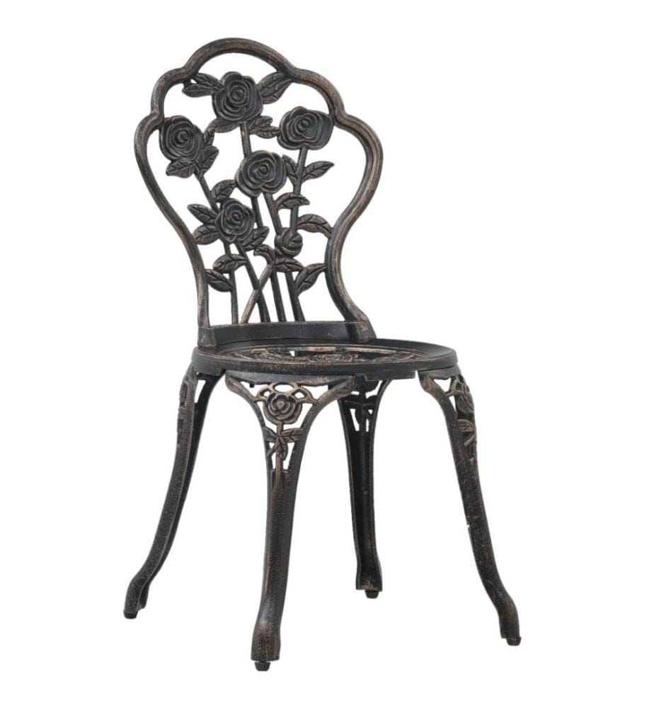 Chaises de bistro 2 pcs Bronze Aluminium coulé