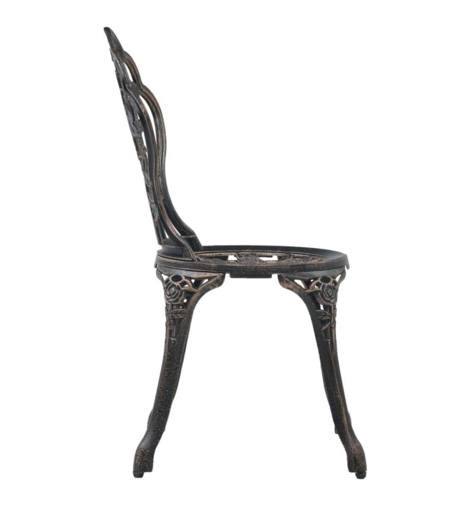 Chaises de bistro 2 pcs Bronze Aluminium coulé