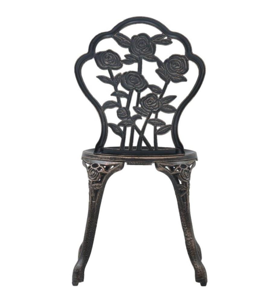 Chaises de bistro 2 pcs Bronze Aluminium coulé