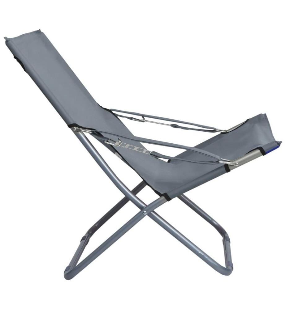 Klappbare Strandstühle 2 Stk. Stoff Grau