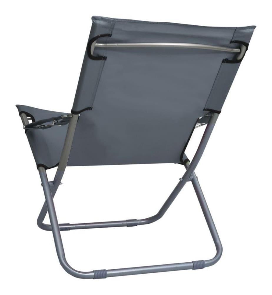 Klappbare Strandstühle 2 Stk. Stoff Grau