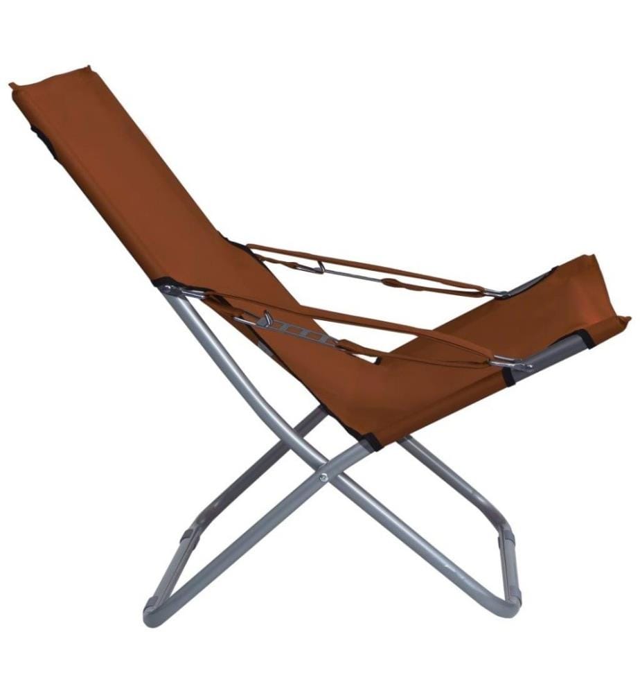 Klappbare Strandstühle 2 Stk. Stoff Braun