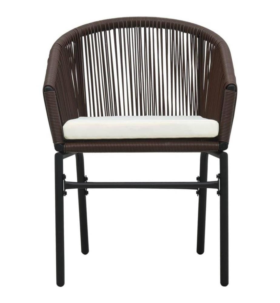 Chaises de jardin 2 pcs Marron Rotin PE