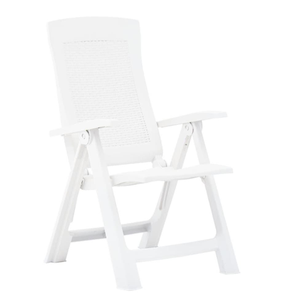 Chaises inclinables de jardin 2 pcs Plastique Blanc