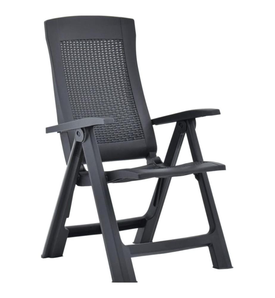 Chaises inclinables de jardin 2 pcs Plastique Anthracite