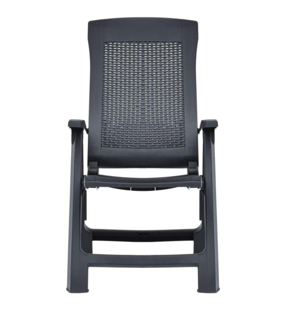 Chaises inclinables de jardin 2 pcs Plastique Anthracite
