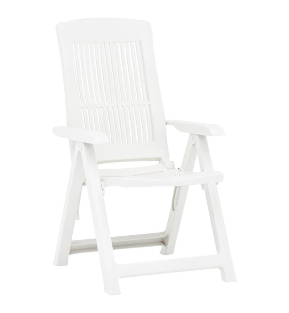 Chaises inclinables de jardin 2 pcs Plastique Blanc