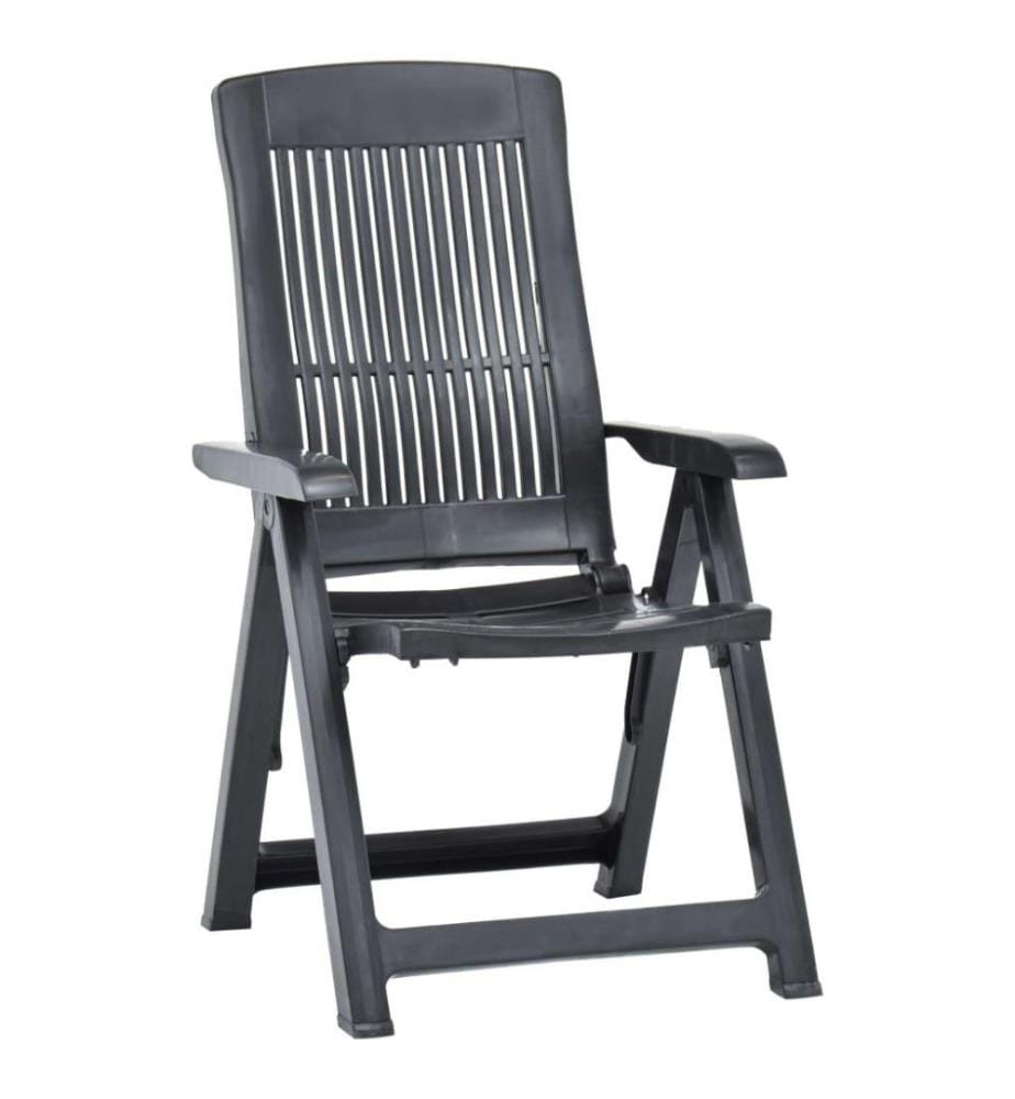 Chaises inclinables de jardin 2 pcs Plastique Anthracite