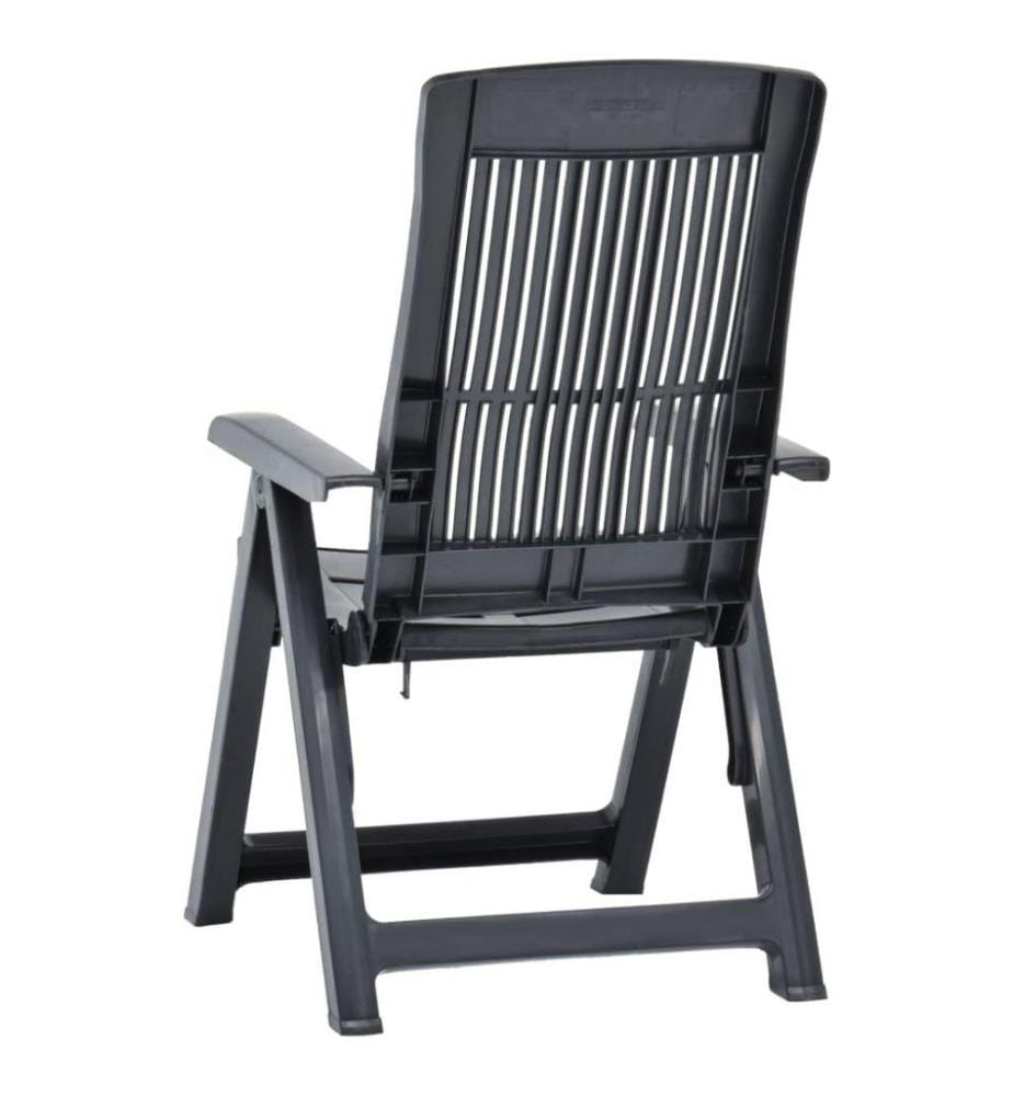 Chaises inclinables de jardin 2 pcs Plastique Anthracite