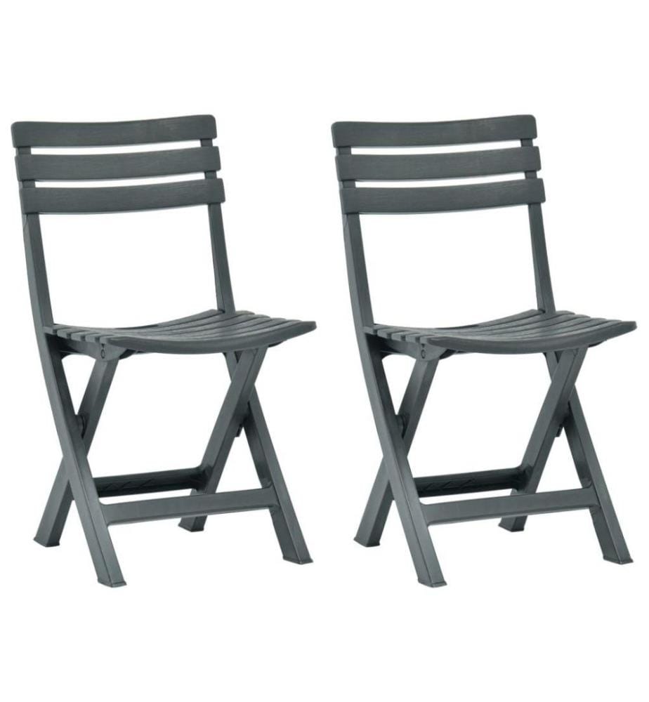 Chaises de jardin pliables 2 pcs Plastique Vert