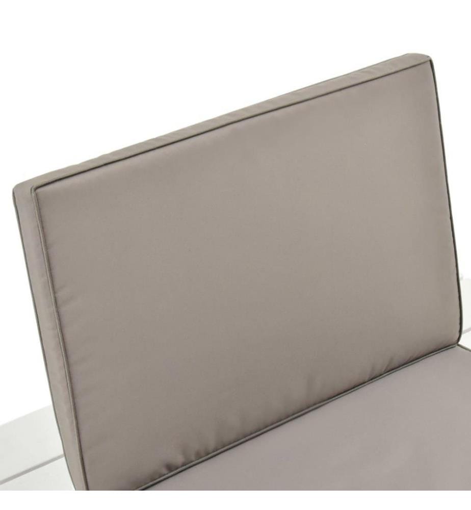 Garten-Lounge-Stuhl mit Sitzpolster Kunststoff Weiss