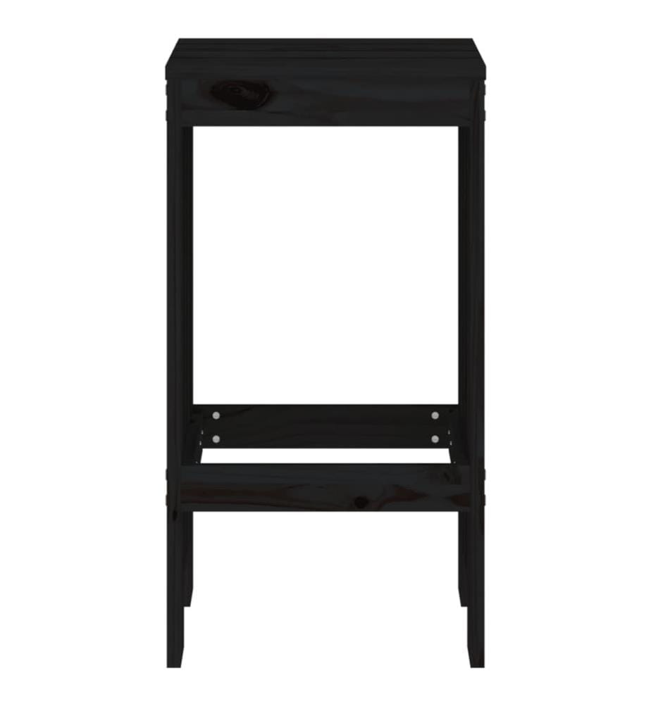 Tabourets de bar 2 pcs noir 40x36x75 cm bois massif de pin