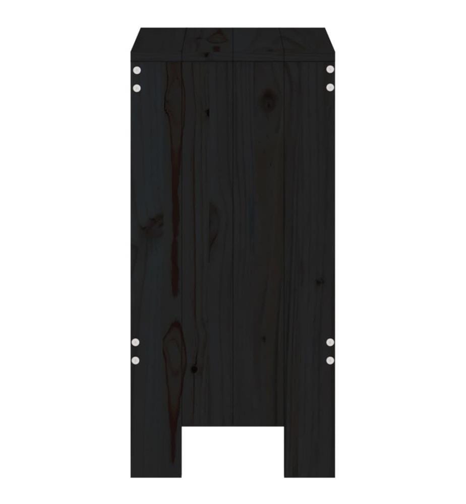 Tabourets de bar 2 pcs noir 40x36x75 cm bois massif de pin
