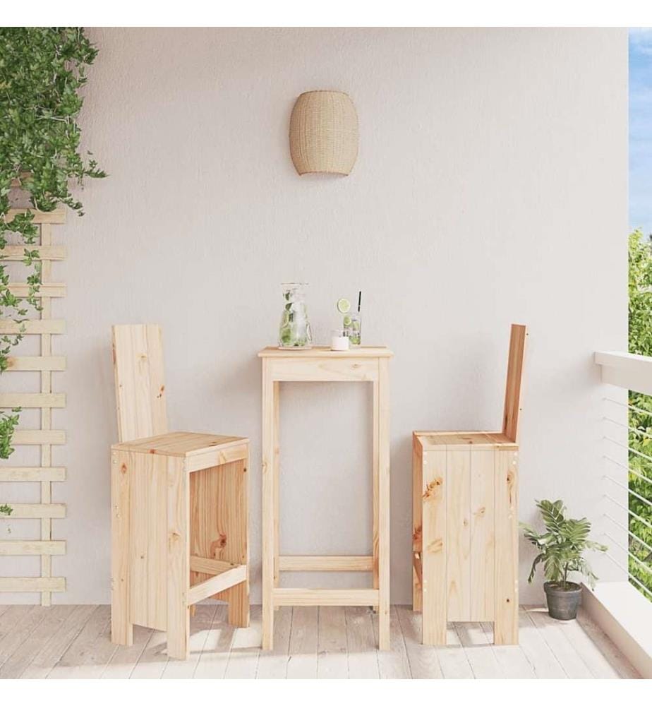 Tabourets de bar 2 pcs 40x42x120 cm bois massif de pin