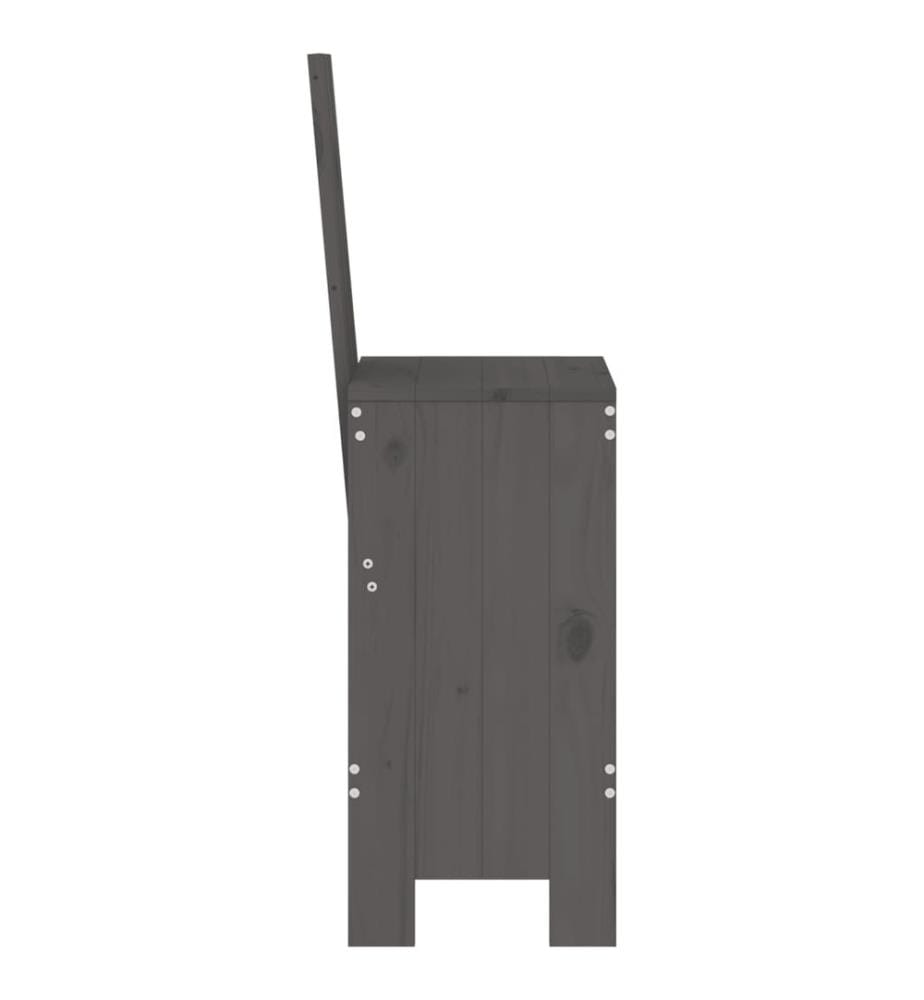 Tabourets de bar 2 pcs gris 40x42x120 cm bois massif de pin