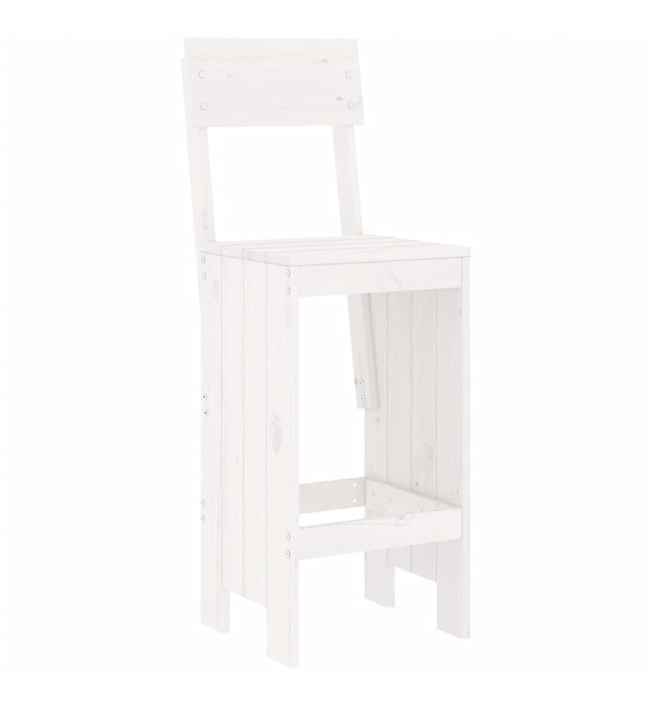 Barhocker 2 Stk. Weiss 40x48,5x115,5 cm Massivholz Kiefer