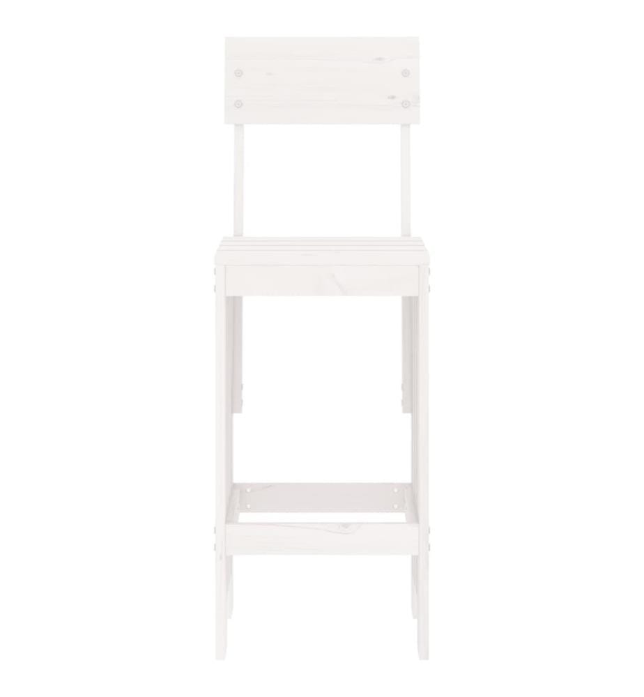 Barhocker 2 Stk. Weiss 40x48,5x115,5 cm Massivholz Kiefer