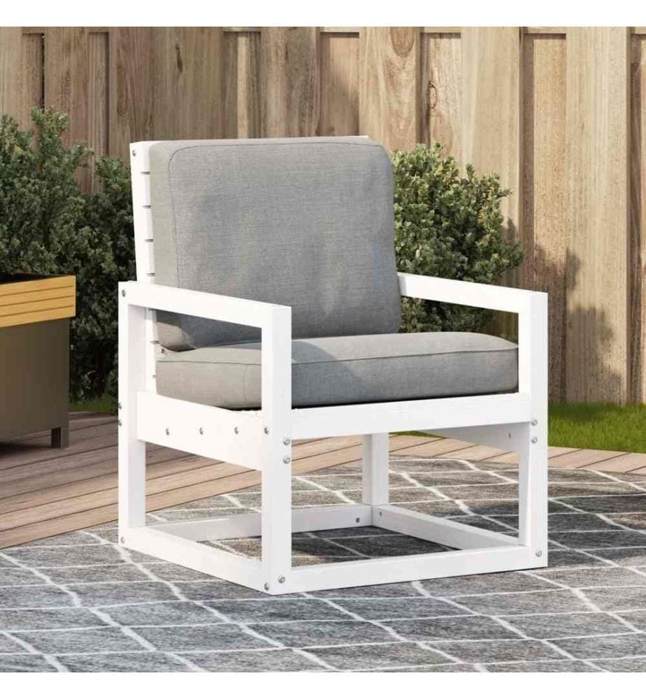 Gartenstuhl Weiss 57,5x63x76 cm Massivholz Kiefer