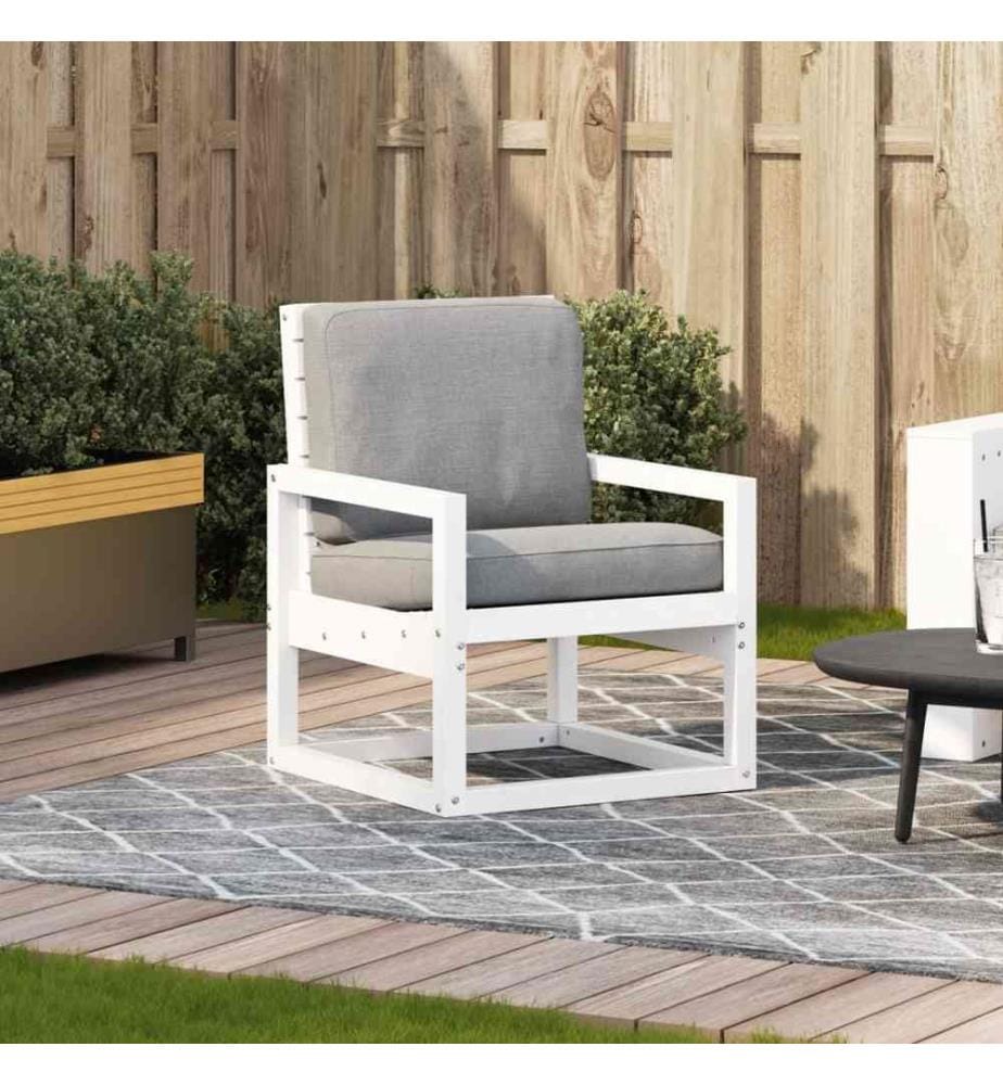 Gartenstuhl Weiss 57,5x63x76 cm Massivholz Kiefer