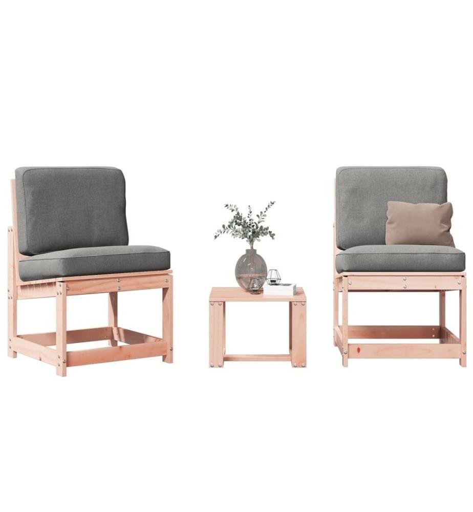 3-tlg. Garten-Lounge-Set Massivholz Douglasie