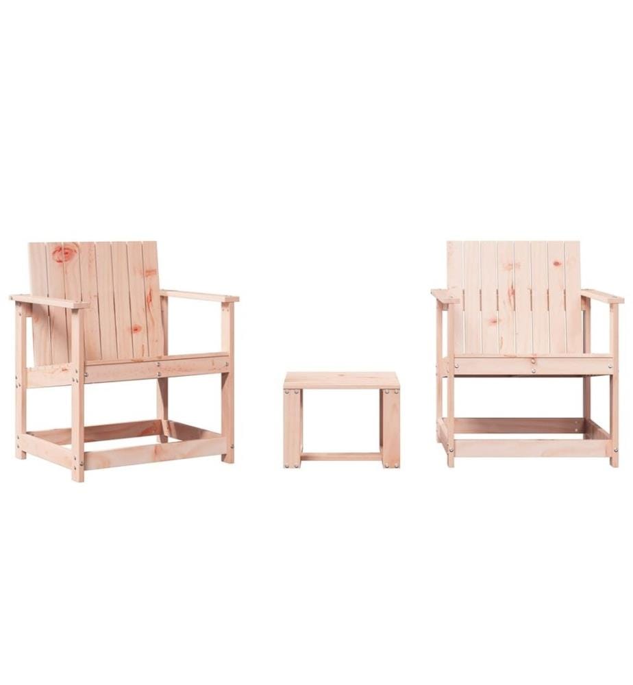 3-tlg. Garten-Lounge-Set Massivholz Douglasie