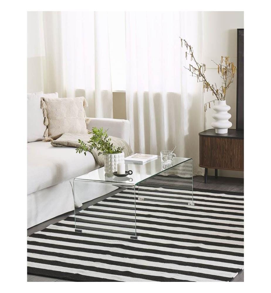 Outdoorteppich TAVAS Schwarz / Weiss 140 x 200 cm