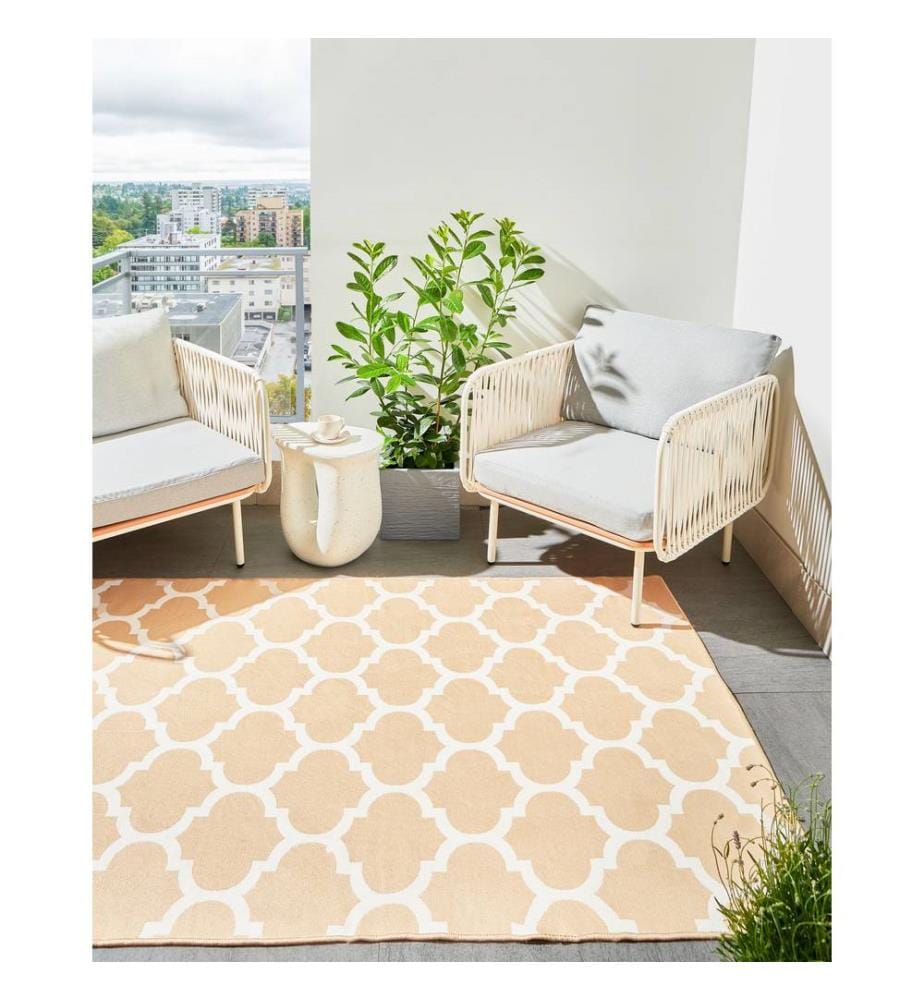 Outdoorteppich AKSU Beige 140 x 200 cm Zweiseitig