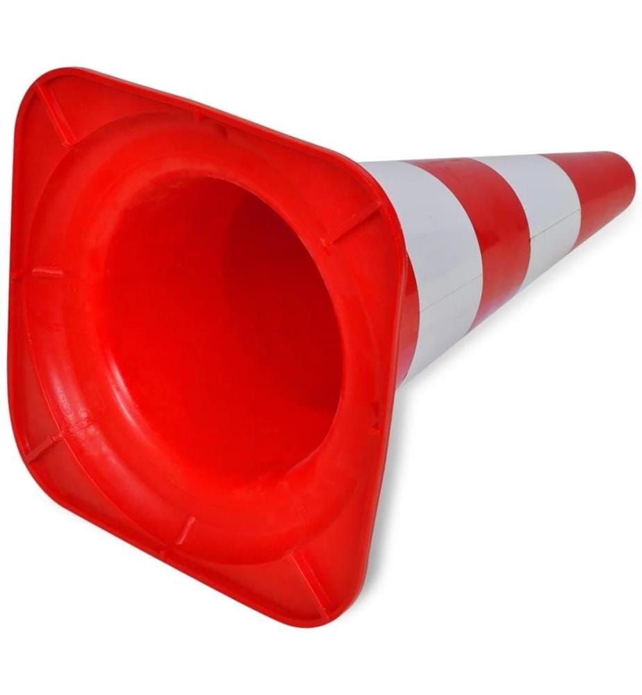 Cône de signalisation réfléchissant 10 pcs 50 cm Rouge et blanc