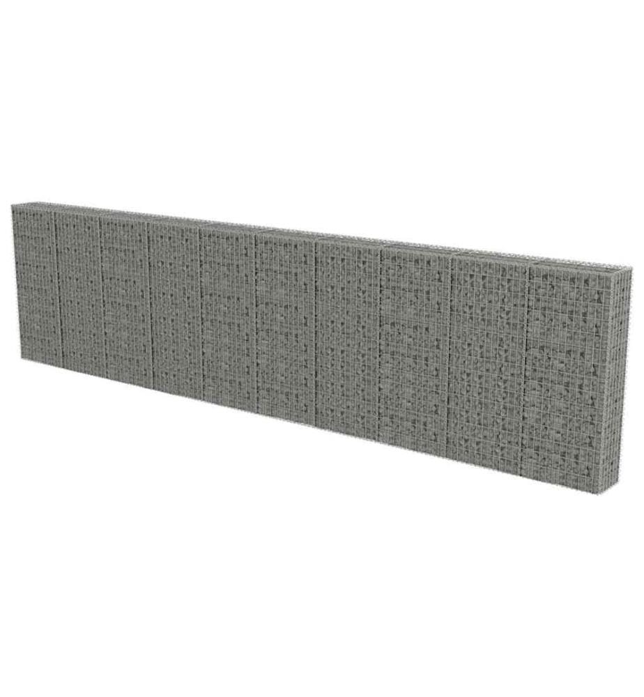 Mur à gabion avec couvercles Acier galvanisé 600x30x150 cm