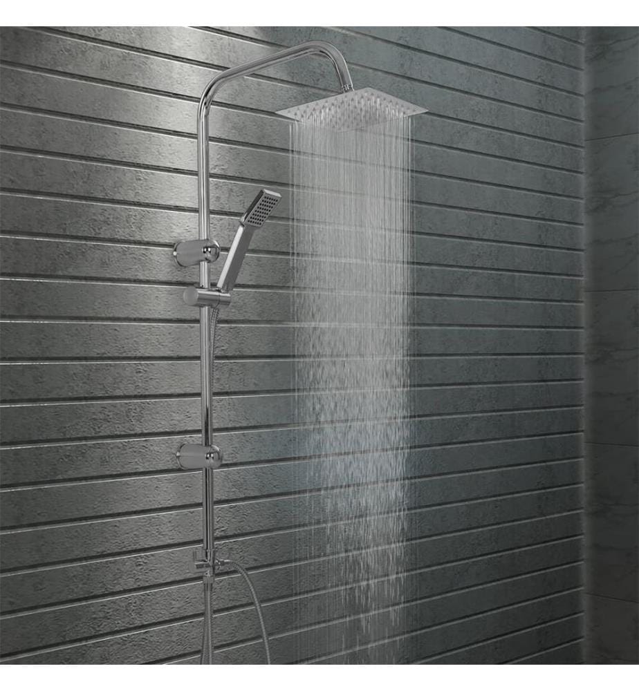 Ensemble de douche à deux têtes avec douchette Acier inoxydable