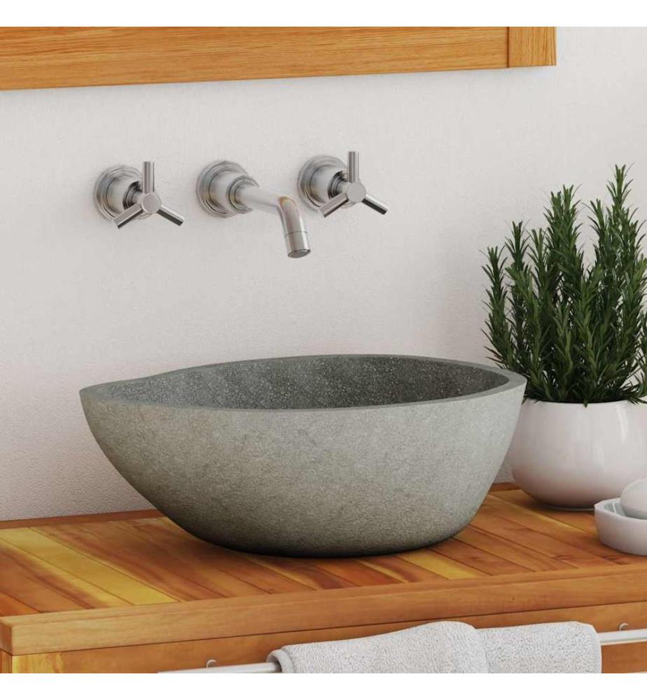 Waschbecken Flussstein Oval (37-46)x(29-36) cm