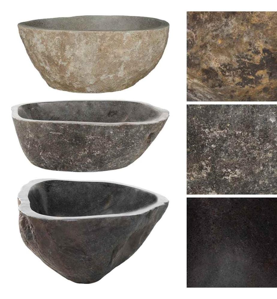 Waschbecken Flussstein Oval (37-46)x(29-36) cm
