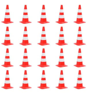 Cônes de signalisation réfléchissants 20pcs Rouge et blanc 50cm