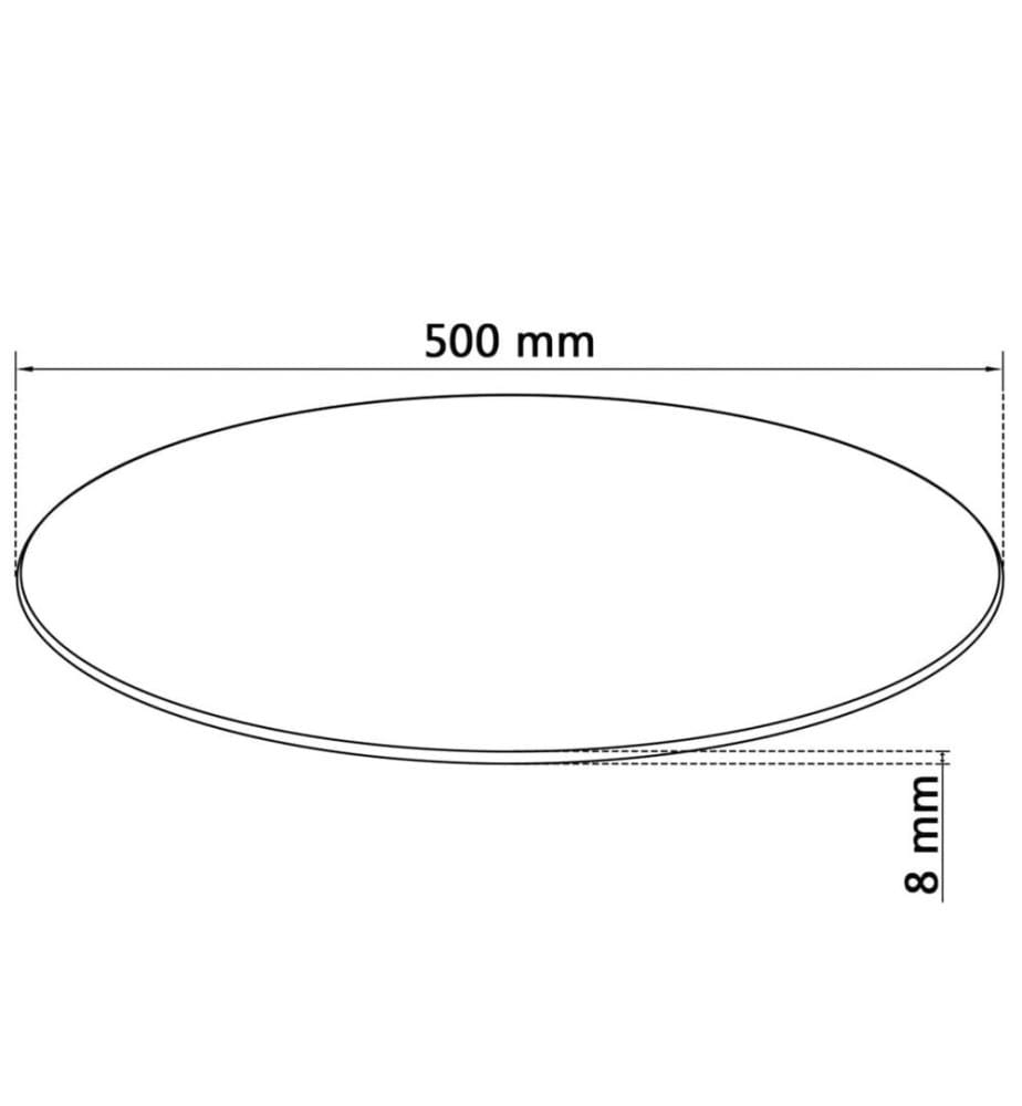 Tischplatte aus gehärtetem Glas rund 500 mm