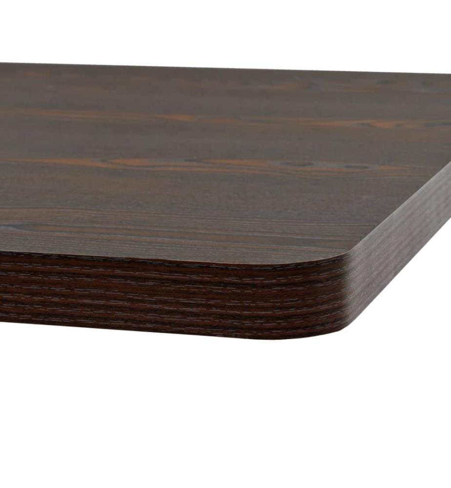 Table de bistro MDF et acier Carré 80 x 80 x 75 cm Frêne foncé