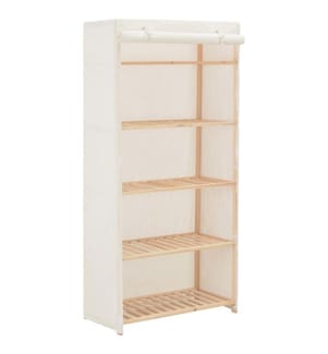 Garde-robe Blanc 79 x 40 x 170 cm Tissu