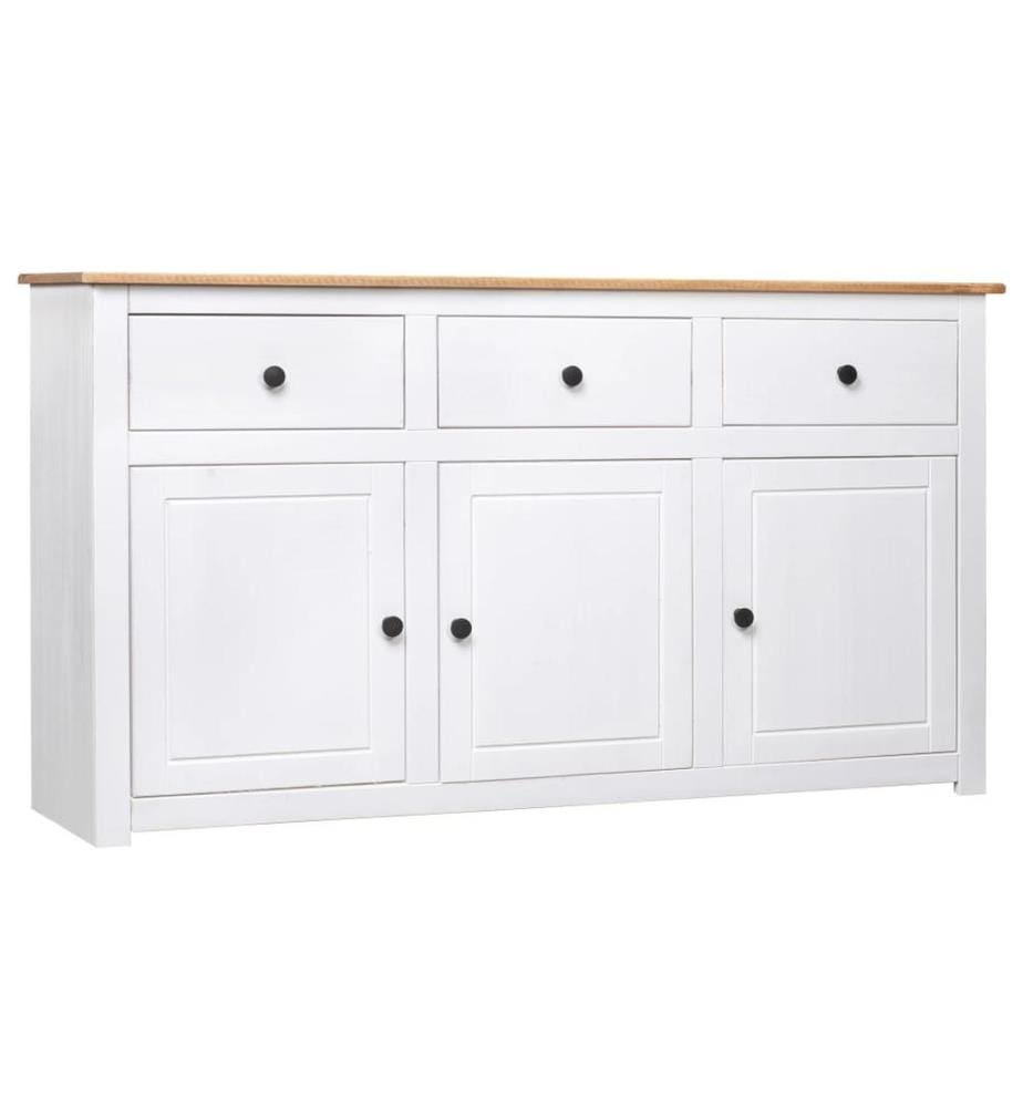 Sideboard Weiss 135x40x80 cm Kiefernholz Panama