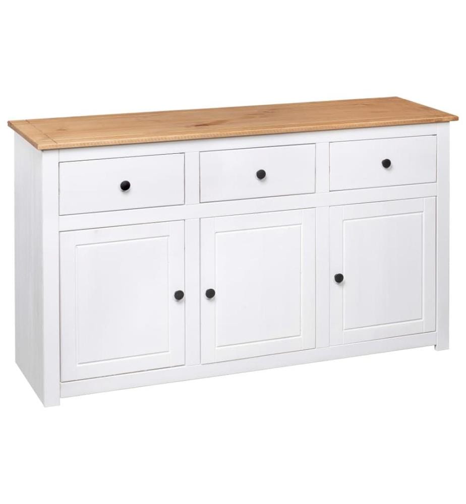 Sideboard Weiss 135x40x80 cm Kiefernholz Panama