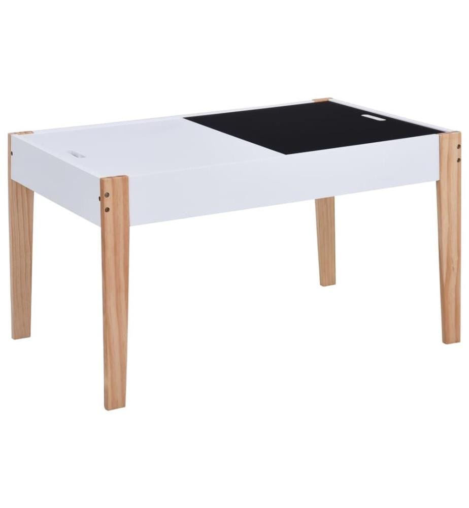 3-tlg. Kinder-Sitzgruppe mit Kreidetafel Schwarz und Weiss