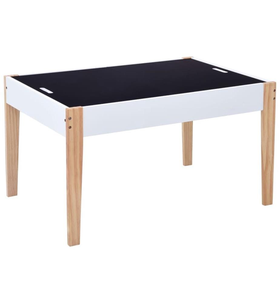 3-tlg. Kinder-Sitzgruppe mit Kreidetafel Schwarz und Weiss