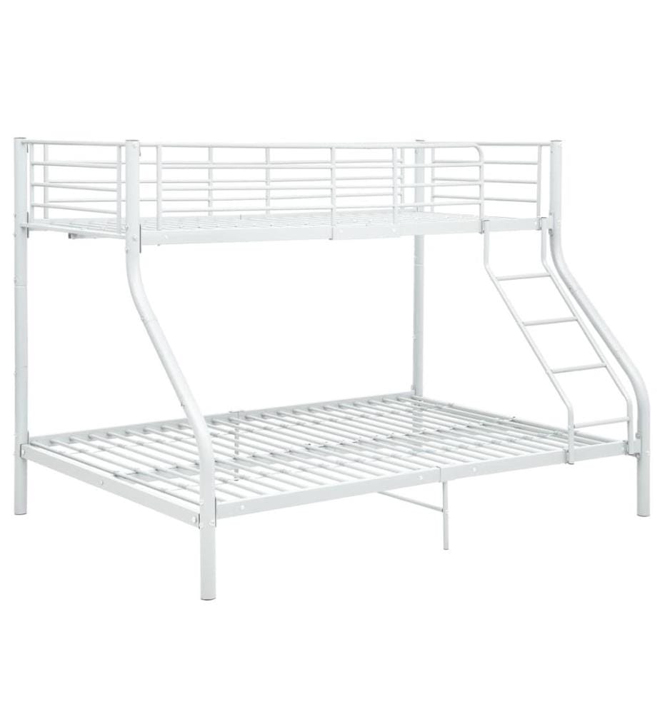 Etagenbettgestell Weiss Metall 140x200 cm/90x200 cm