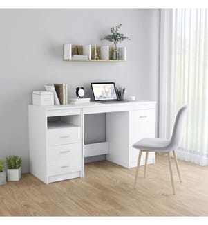 Bureau Blanc 140x50x76 cm Bois d'ingénierie