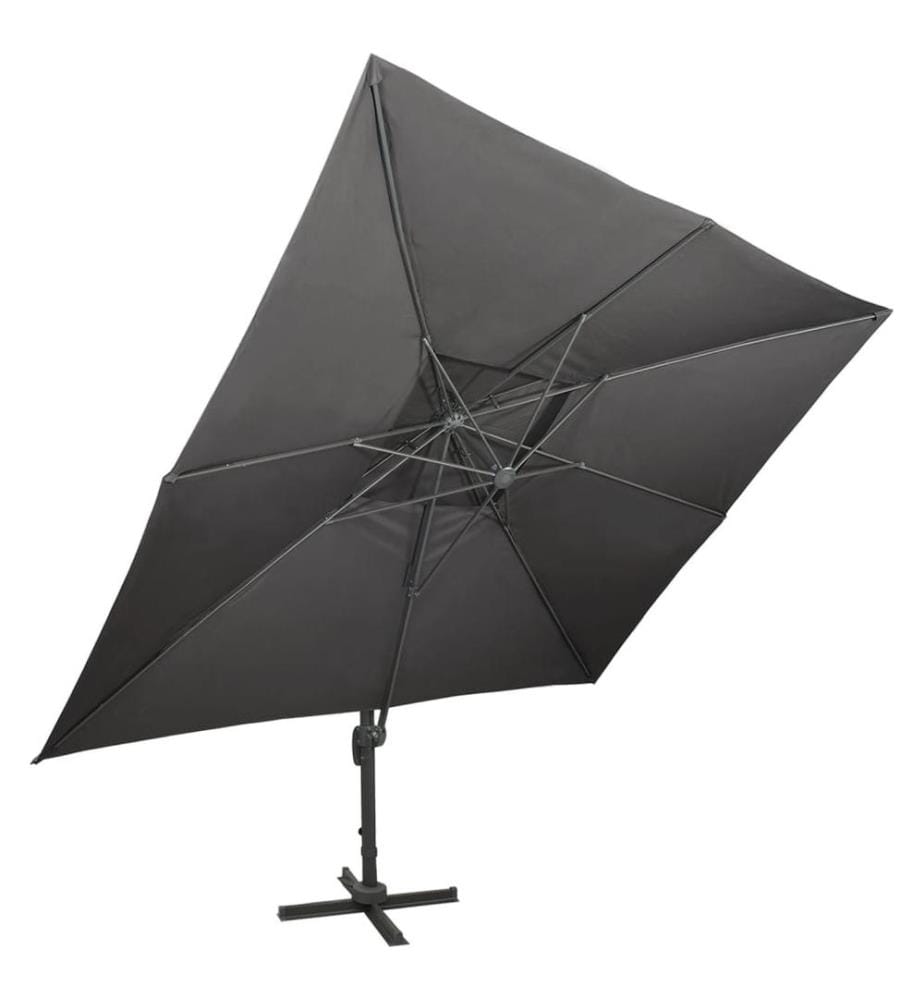 Ampelschirm mit Doppeldach Anthrazit 400 x 300 cm