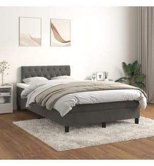 Sommier à lattes de lit et matelas Gris foncé 120x200cm Velours